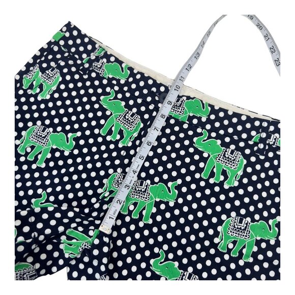Crown & Ivy Green Elefant-Navy Polka Dot Print Chino Short Women SZ 12 Classic - Picture 5 of 11